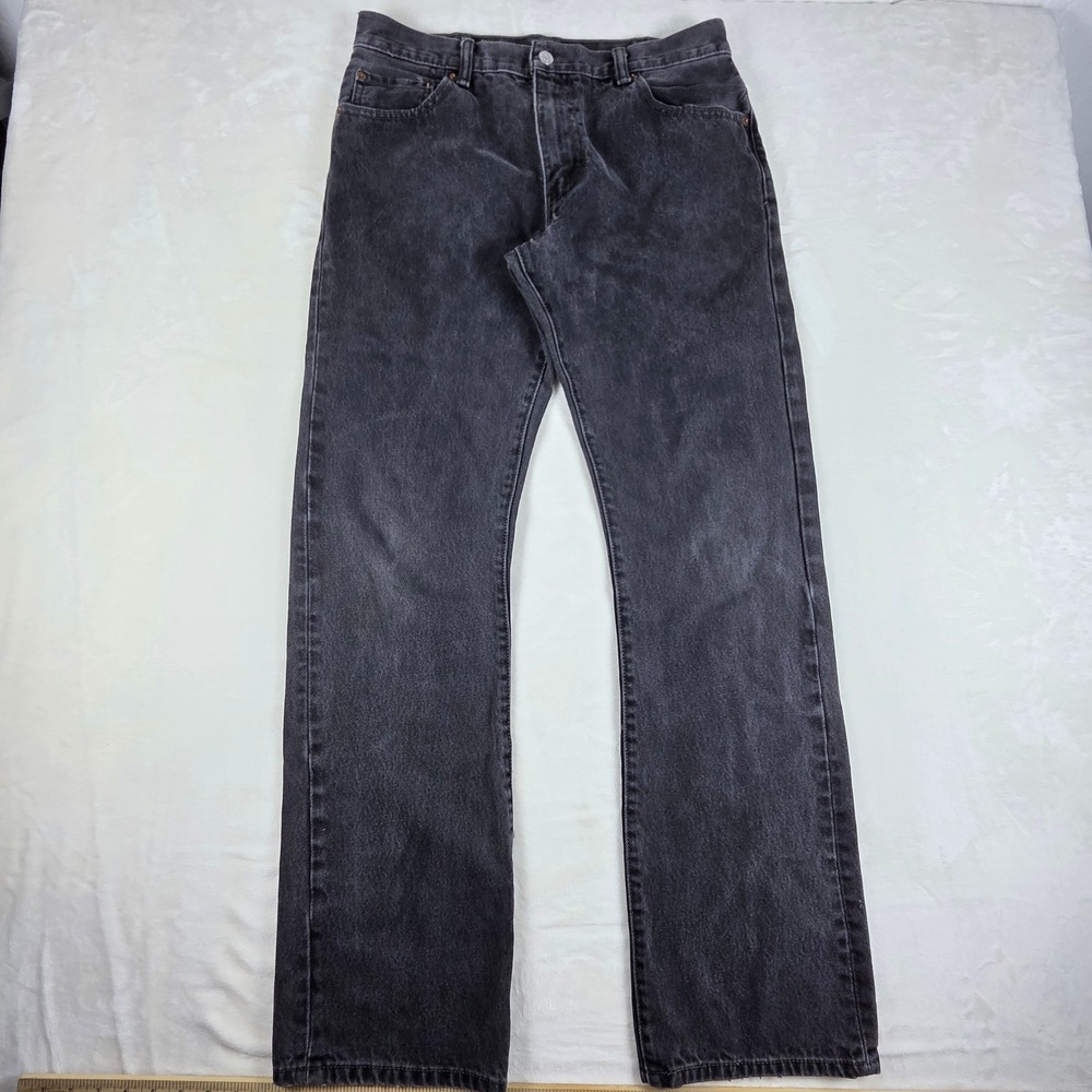 Levi's 517 Jeans Men's 34x34 (Fits 33x33) Faded Black Bootcut Grunge Western